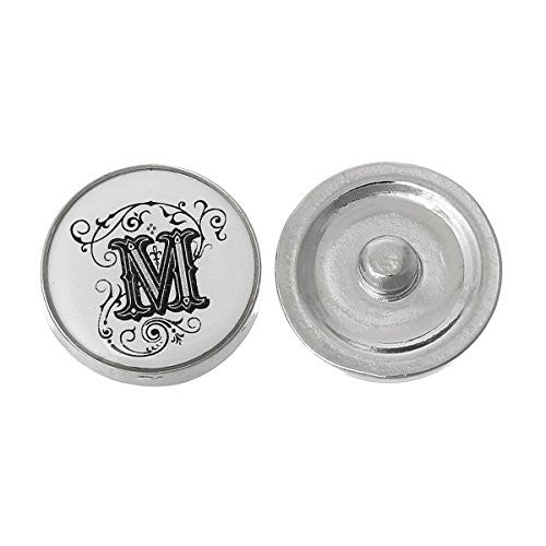 Alphabet Letter M Chunk Snap Button or Pendant Fits Snaps Chunk Bracelet - Sexy Sparkles Fashion Jewelry - 1
