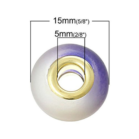 Ten (10)assorted Multi  Mixed Glass European Lampwork Charm Beads Compatible with Snake Chain Bracelet - Sexy Sparkles Fashion Jewelry - 2