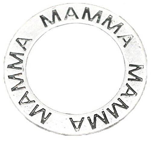 Silver Tone Mamma Ring/ Circle Pendant for Necklace - Sexy Sparkles Fashion Jewelry - 1
