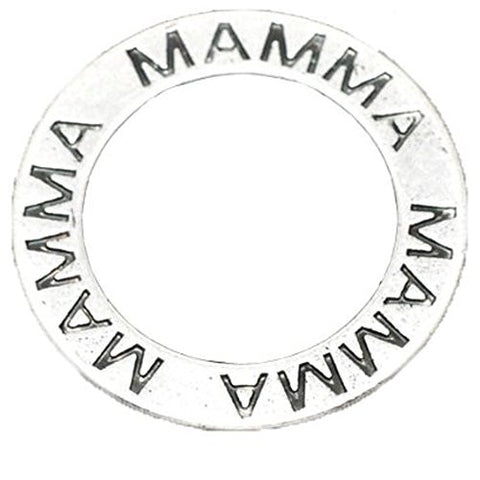 Silver Tone Mamma Ring/ Circle Pendant for Necklace - Sexy Sparkles Fashion Jewelry - 1