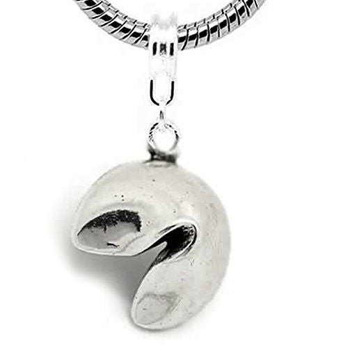 Fortune Cookie Charm Dangle Bead Spacer For Snake Chain Charm Bracelet - Sexy Sparkles Fashion Jewelry