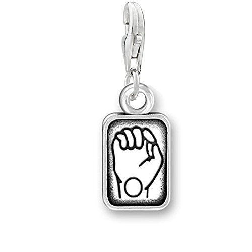 Sign Language Charm Pendant for Bracelets or Necklaces "O"