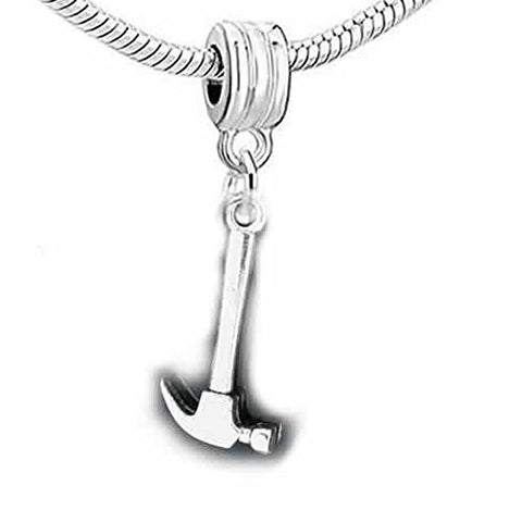 Hammer Dangle Spacer European Bead Compatible for Most European Snake Chain Bracelet - Sexy Sparkles Fashion Jewelry - 1