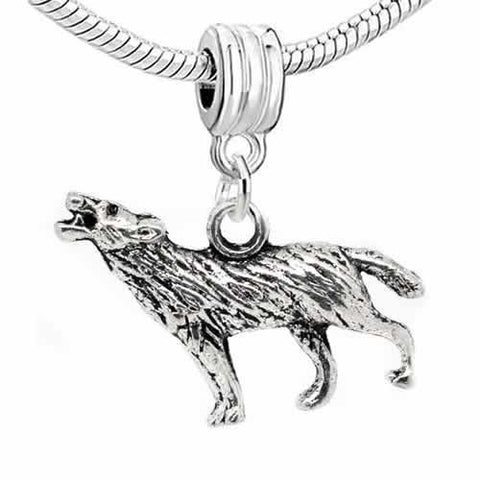 Hawling Wolf 3d Dangle Charm European Bead Compatible for Most European Snake Chain Bracelet - Sexy Sparkles Fashion Jewelry - 2