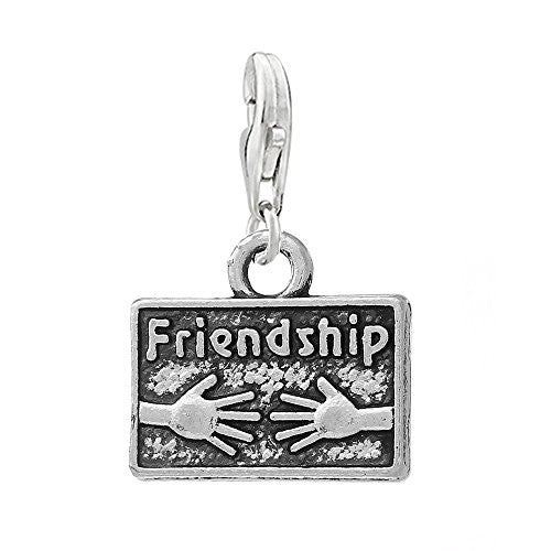 Friendship Clip on Pendant Charm for Bracelet or Necklace - Sexy Sparkles Fashion Jewelry