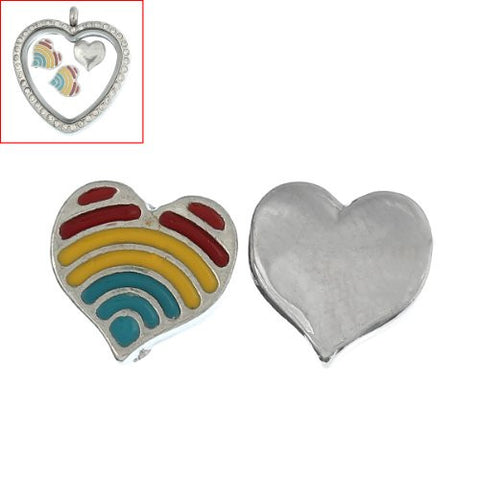 Multi  heart Floating Charms For Glass Living Memory Lockets - Sexy Sparkles Fashion Jewelry - 3