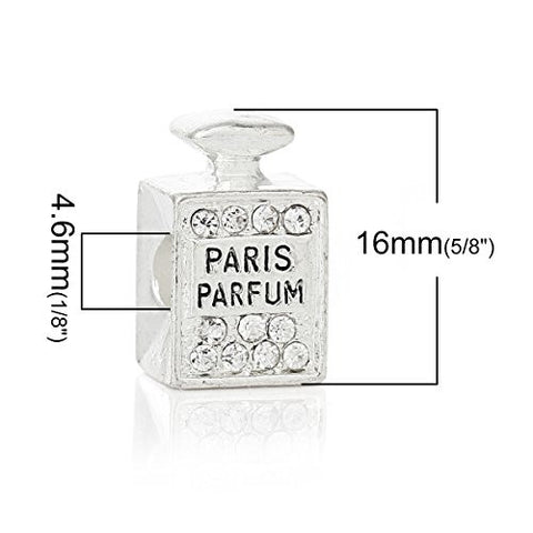 Paris Perfume w/Clear  Crystals Charm Bead - Sexy Sparkles Fashion Jewelry - 3