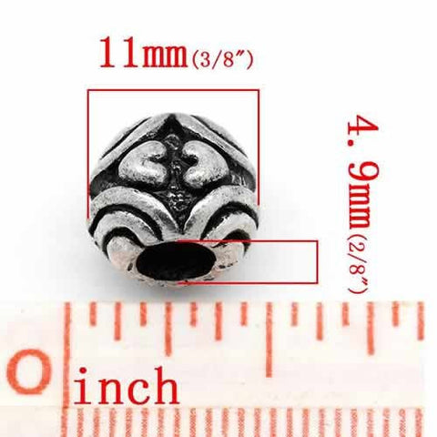 Upside Down Heart Pattern on Bead Charm For Snake Charm Bracelet - Sexy Sparkles Fashion Jewelry - 2