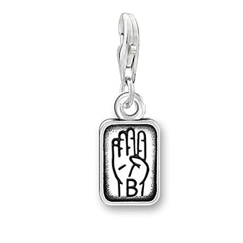 Sign Language Charm Pendant for Bracelets or Necklaces "B" - Sexy Sparkles Fashion Jewelry