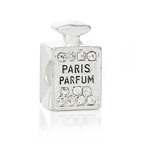 Paris Perfume w/Clear  Crystals Charm Bead - Sexy Sparkles Fashion Jewelry - 1