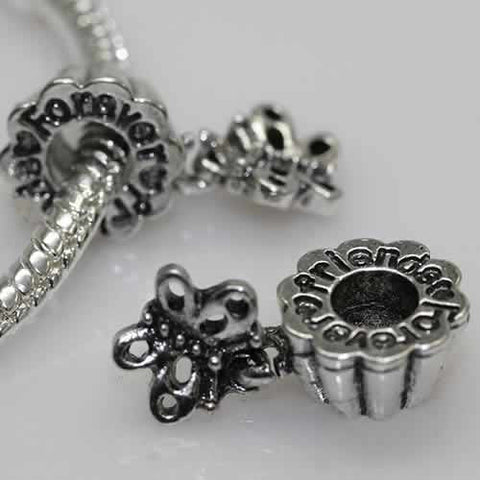 Set of Two (2) Charms Friends Forever Dangle Charm Beads for Snake Charm Bracelet - Sexy Sparkles Fashion Jewelry - 2