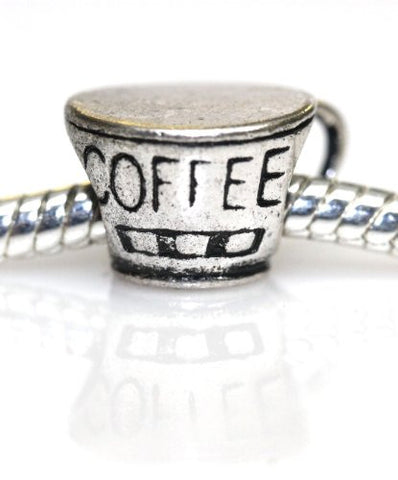 Good Morning Coffee Cup Charm European Bead Compatible for Most European Snake Chain Bracelet - Sexy Sparkles Fashion Jewelry - 1