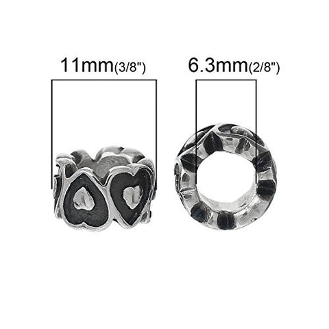Heart Love Wedding Anniversary Valentines Day Charm European Bead Compatible for Most European Snake Chain Bracelet - Sexy Sparkles Fashion Jewelry - 3