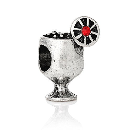 Red "Martini Cocktail" Charm Bead Compatible for Most European Snake Chain Bracelet - Sexy Sparkles Fashion Jewelry - 1