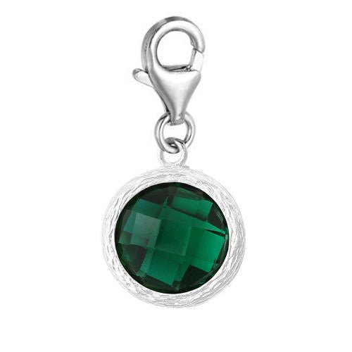 Clip on May Birthstone Charm Dangle Pendant for European Clip on Charm Jewelry w/ Lobster Clasp - Sexy Sparkles Fashion Jewelry