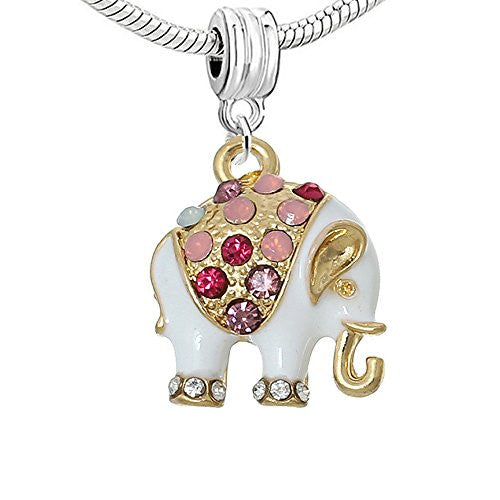 White Multi Elephant European Bead Compatible for Most European Snake Chain Bracelet - Sexy Sparkles Fashion Jewelry