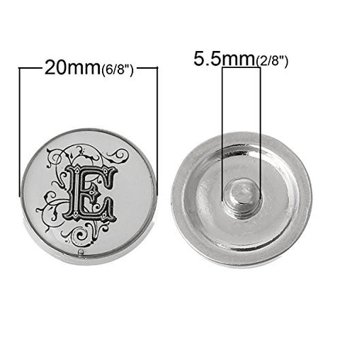 Alphabet Letter E Chunk Snap Button or Pendant Fits Snaps Chunk Bracelet - Sexy Sparkles Fashion Jewelry - 2