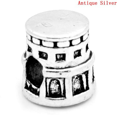 Coliseum of Rome Charm European Bead Compatible for Most European Snake Chain Bracelet - Sexy Sparkles Fashion Jewelry - 2