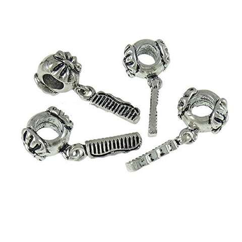 Hair Comb Brush Bead Compatible for Most European Snake Chain Bracelet - Sexy Sparkles Fashion Jewelry - 2