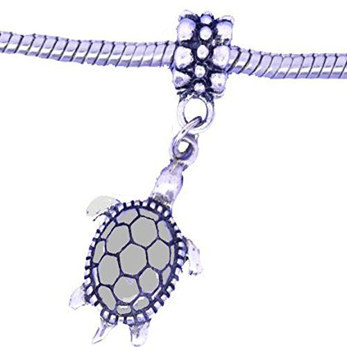 Tortoise/Turtle Dangle Charm European Bead Compatible for Most European Snake Chain Bracelet