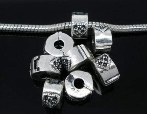 TWO Clip Lock Stopper Heart Clip For Snake Chain Charm Bracelet... - Sexy Sparkles Fashion Jewelry - 2