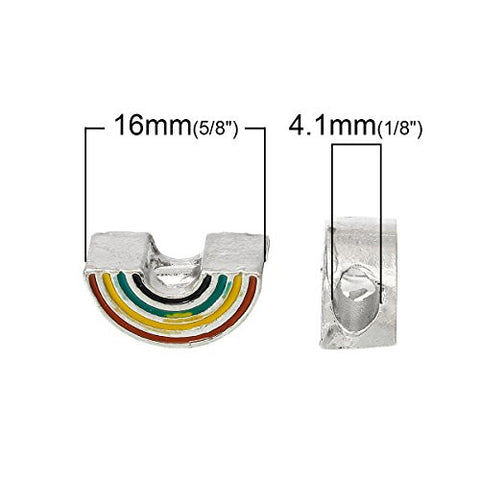 Rainbow Multi Silver Tone Charm European Bead Compatible for Most European Snake Chain Bracelet - Sexy Sparkles Fashion Jewelry - 3