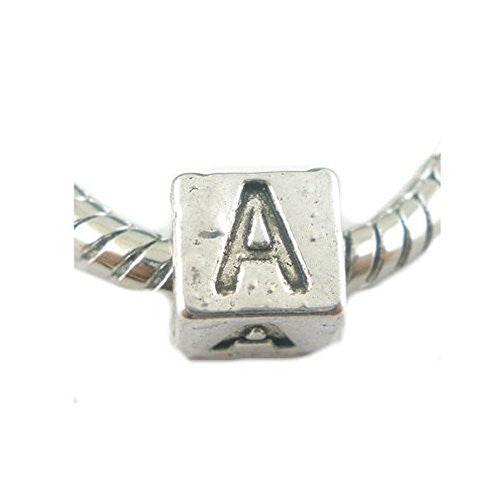 One Alphabet Block Beads Letter A for European Snake Chain Charm Braclets - Sexy Sparkles Fashion Jewelry