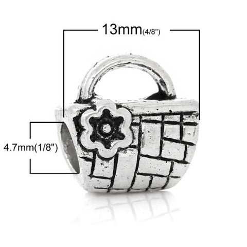 Picnic Basket Charm Compatible with Snake Chain Charm Bracelet - Sexy Sparkles Fashion Jewelry - 2