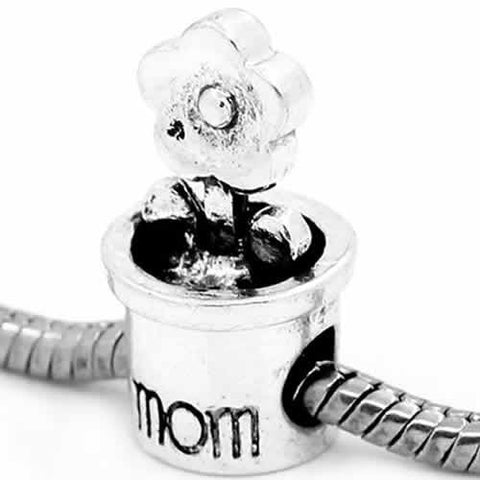 Mothers Day Gift Mom Flower Pot Charm European Bead Compatible for Most European Snake Chain Bracelet - Sexy Sparkles Fashion Jewelry - 4