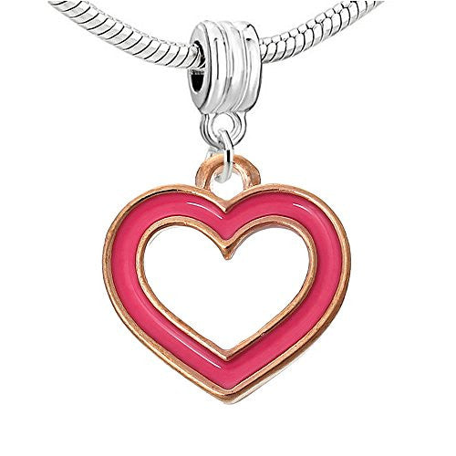 Hollow Red Heart Bead Compatible for Most European Snake Chain Bracelet - Sexy Sparkles Fashion Jewelry