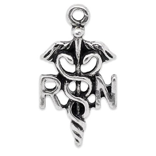 RN Caduceus Charm Pendant for Necklace - Sexy Sparkles Fashion Jewelry - 1