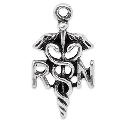 RN Caduceus Charm Pendant for Necklace - Sexy Sparkles Fashion Jewelry - 1