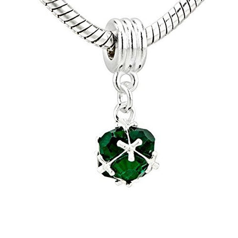 May Birthstone European Bead Compatible for Most European Snake Chain Charm Bracelet - Sexy Sparkles Fashion Jewelry - 1