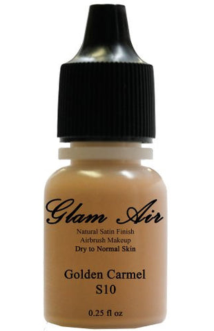 Airbrush Makeup Foundation Satin S10 Golden Carmel Water-based Makeup Lasting All Day 0.25 Oz Bottle - Sexy Sparkles Fashion Jewelry - 1