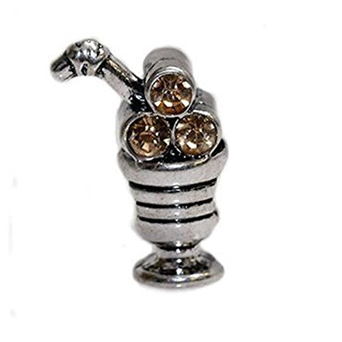 Topaz Cocktail Cup with Crystals Charm Bead for Snake Chain Bracelet - Sexy Sparkles Fashion Jewelry - 1