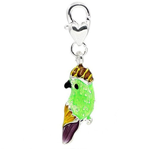 Parrot Clip on Pendant for European Charm Jewelry w/ Lobster Clasp - Sexy Sparkles Fashion Jewelry - 1