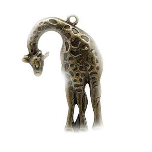 Antique Bronze Giraffe Charm Pendant