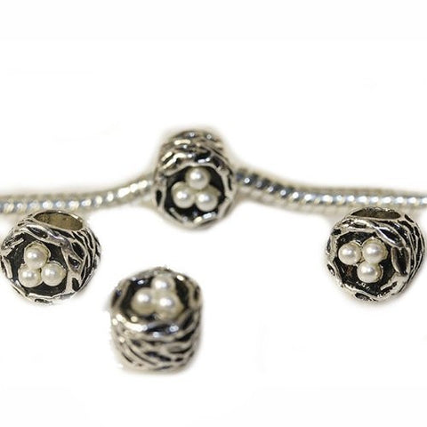 Birds Nest with eggs Charm European Bead Compatible for Most European Snake Chain Bracelet - Sexy Sparkles Fashion Jewelry - 2