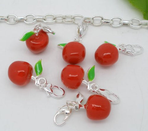 Clip on Red Apple Charm for European Jewelry w/ Lobster Clasp - Sexy Sparkles Fashion Jewelry - 4