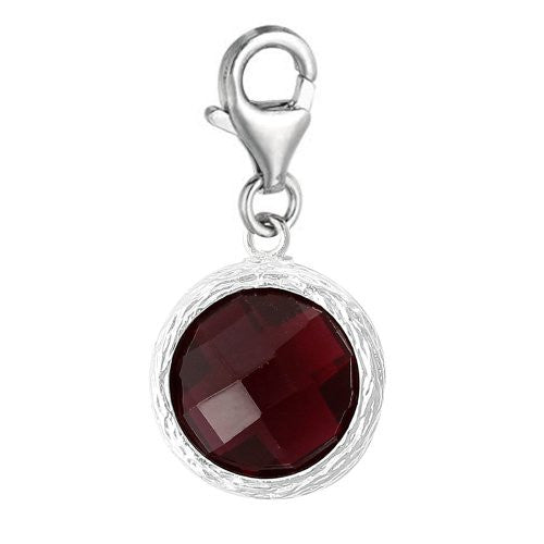 Clip on February Birthstone Charm Dangle Pendant for European Clip on Charm Jewelry w/ Lobster Clasp - Sexy Sparkles Fashion Jewelry