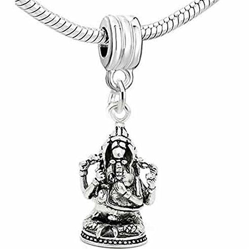 Hindu Ganesh Elephant God Dangle Bead European Bead Compatible for Most European Snake Chain Charm Bracelet - Sexy Sparkles Fashion Jewelry - 1