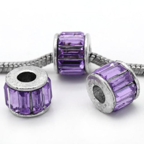 February Birthstone Spacer Bead Charm for european snake chain charm Bracelet - Sexy Sparkles Fashion Jewelry - 2
