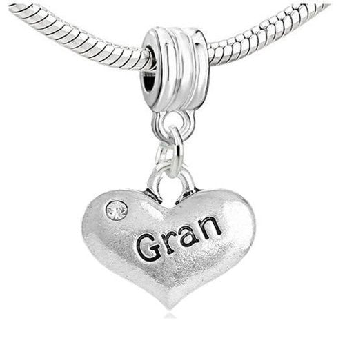 2 Sided Heart w/Crystal Stones For Snake Chain  "Gran" - Sexy Sparkles Fashion Jewelry