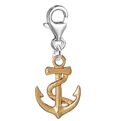 Anchor Clip on for Bracelet Charm Pendant for European Charm Jewelry w/ Lobster Clasp - Sexy Sparkles Fashion Jewelry