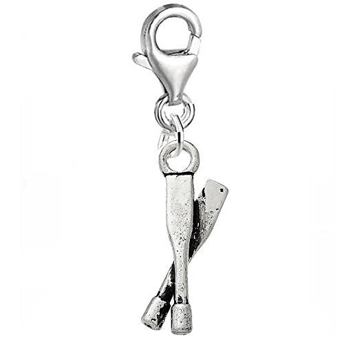 Kayak Paddle Clip on Charm for European Charm Jewelry w/ Lobster Clasp