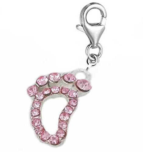 Foot Charm Pendant for European Clip on Jewelry w/ Lobster Clasp - Sexy Sparkles Fashion Jewelry - 1