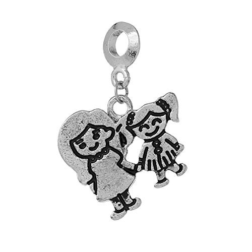 Mother Daughter Charm Dangle European Bead Compatible for Most European Snake Chain Bracelet - Sexy Sparkles Fashion Jewelry - 1