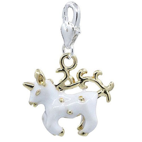 Unicorn Clip on Pendant for European Charm Jewelry w/ Lobster Clasp - Sexy Sparkles Fashion Jewelry - 1