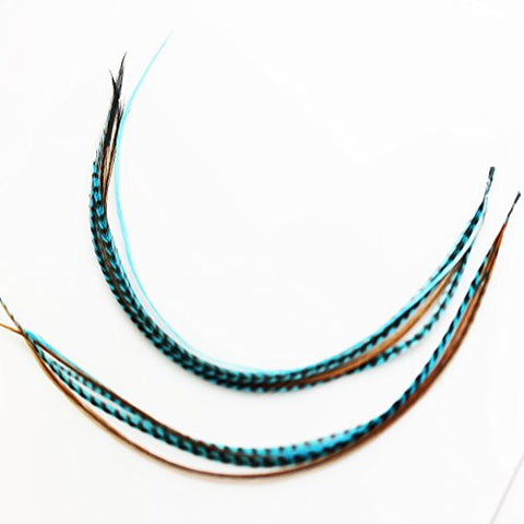 Feather Hair extension 8-11 Indian Blue Fashion Trend Feathers Hair Extension with 2 Crimp Beads - Sexy Sparkles Fashion Jewelry - 5