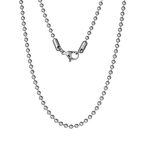 16" Inch Stainless Steel Chain Jewelry Necklace Silver Tone Ball Chains
